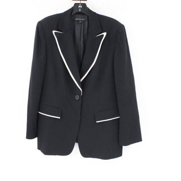 Lafayette 148 blazer womens 8 Responsible Finesse Crepe Piped Peak Lapel viscose - Picture 1 of 14